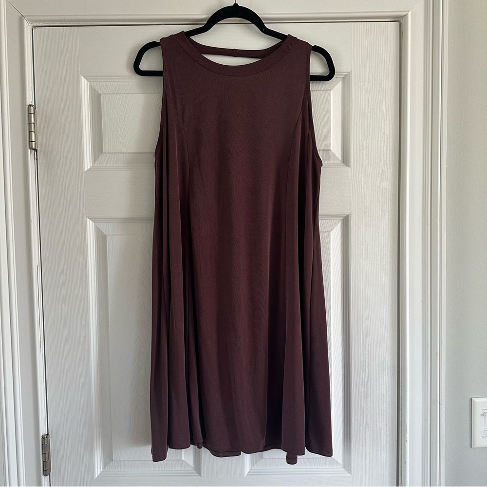 BP Purple-Maroon Shift Dress with Back Cutout